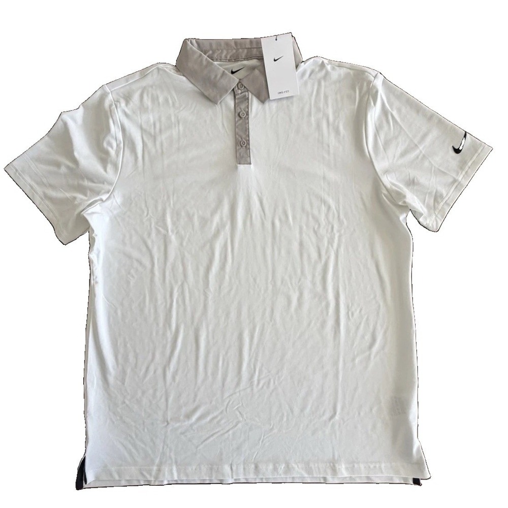 Nike Men's Dri-Fit Golf White Polo Shirt IB3939-100 Size Large L NWT